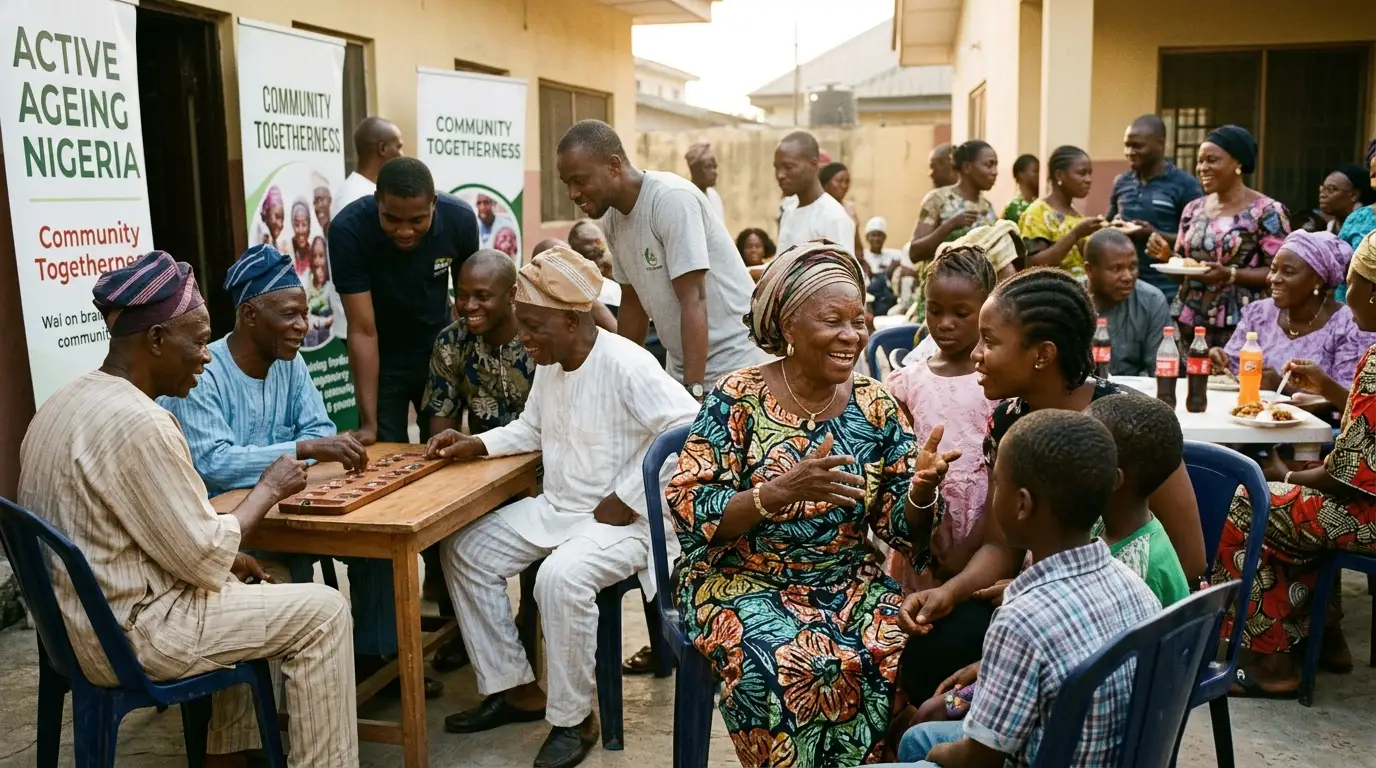 An elder smiling, captured at the Abijo gathering.